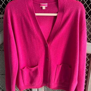 J Crew cashmere cardigan, bright pink, M, NWOT, $50.